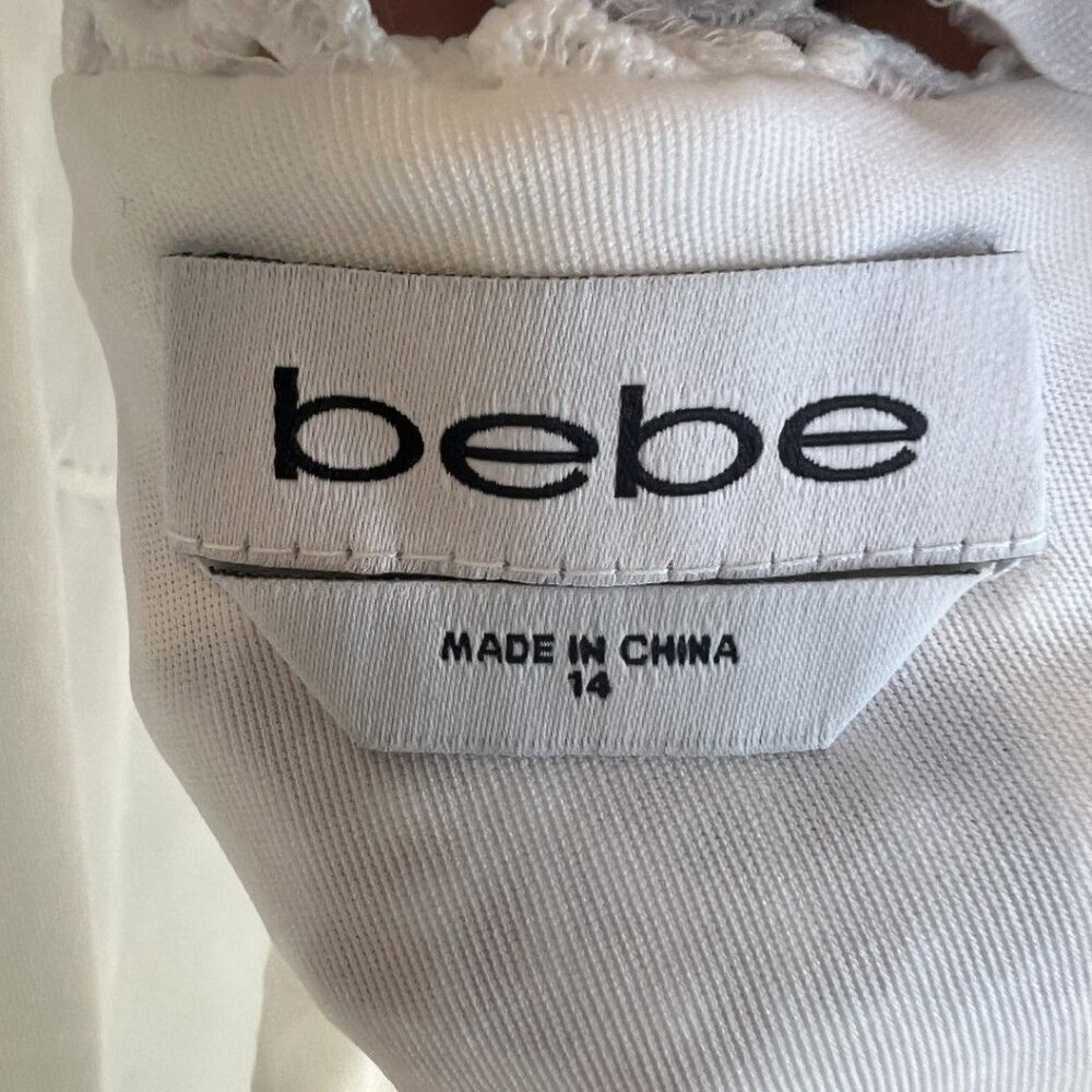 NWT Bebe White Lace Crochet Midi Dress $129 - Picture 12 of 14